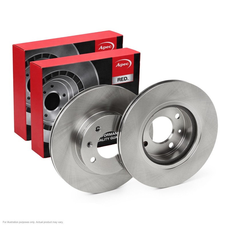 2x APEC Front Brake Discs for HYUNDAI i10 III 2019- 252mm Vented DSK2543