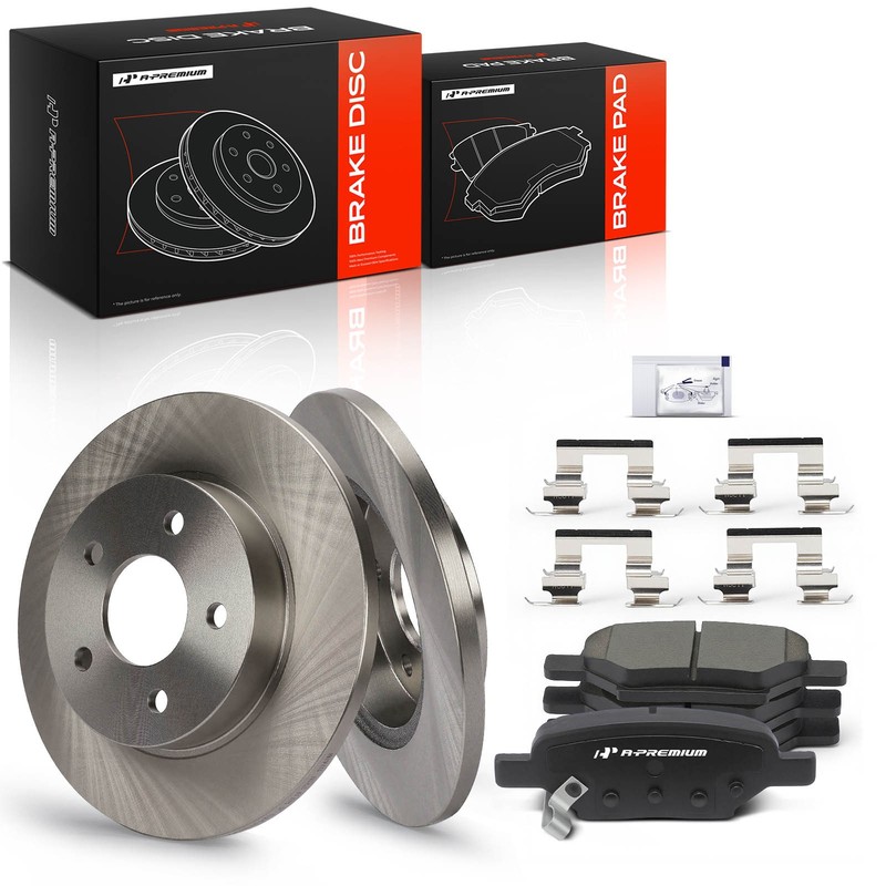 A-Premium Rear Disc Brake Rotors & Ceramic Pads for Chevrolet Malibu 2004-2012