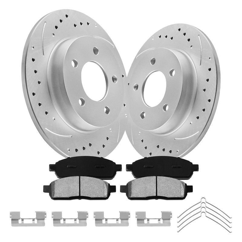 Front & Rear Disc Brake Rotors Ceramic Brake Pads Kit for 2009 Ford F-150 6 LUG gallery