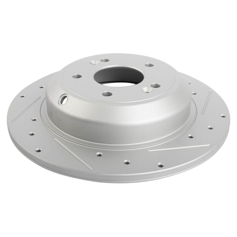 TRQ Performance Rear Brake Rotors Set Premium G-Coated Slotted Fits Genesis Kia gallery