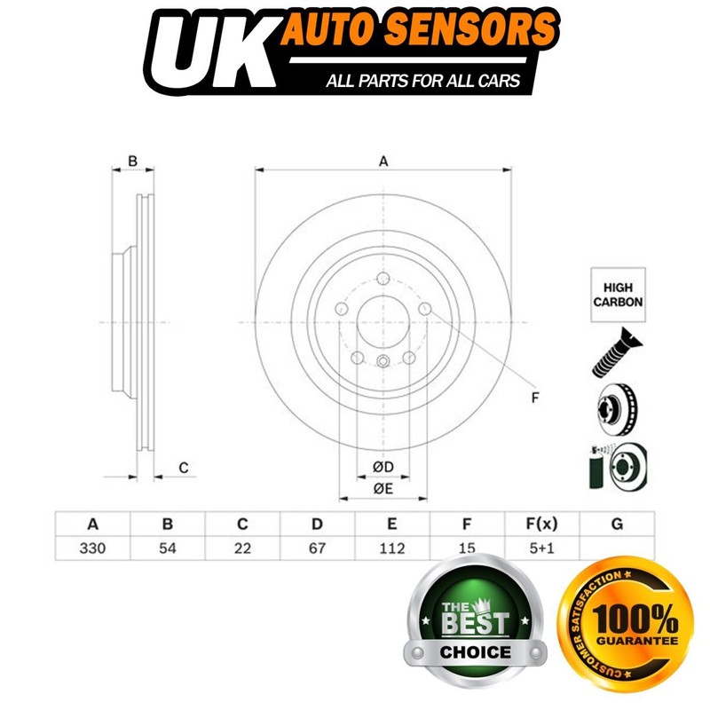 Fits Mercedes GLE 2015-2019 2.1 D 3.0 3.5 + Other Models Brake Disc Rear AST