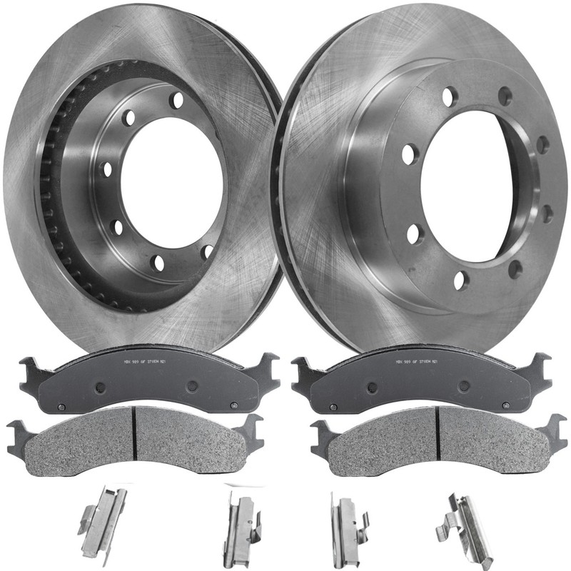 Front Brake Disc and Pad Kit For Ford F-250 F-350 1995-1997 4WD 8 Lug 12.96 inch