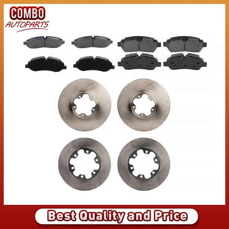 Front & Rear Brake Rotors Brake Pads Fits 2015-2019 Ford Transit-350