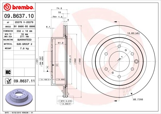 Fits Mitsubishi Shogun Pajero 3.0 3.2 D TD 3.8 AZ Rear Brake Disc 4615A037 gallery