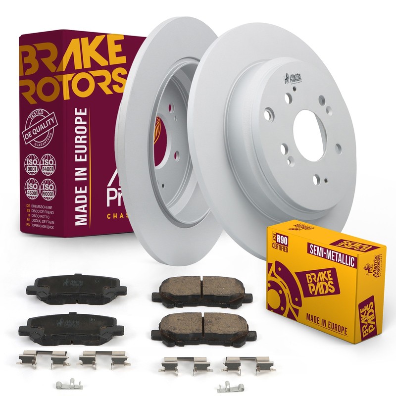 Rear Disc Brake Pad Set & Brake Rotor Kit for Honda Odyssey Pilot Acura MDX ZDX