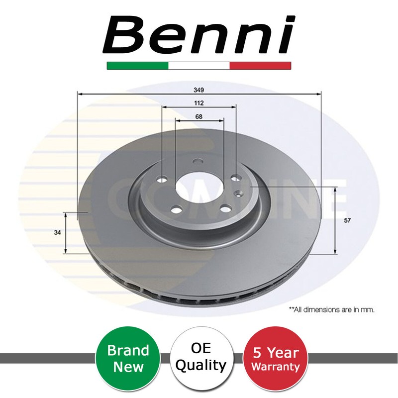 Brake Disc Front Benni Fits Audi A4 2015- A5 2016- Q5 2016- Q7 2015-