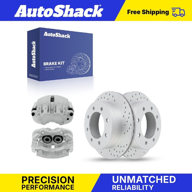 Rear Drilled Slotted Brake Rotors Calipers for Chevrolet, Silverado 1500 2004
