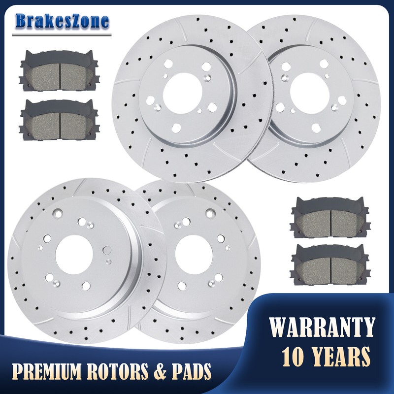296mm Front 313mm Rear Brake Rotors Pads Fit for Honda Odyssey 2005-10 Brakes