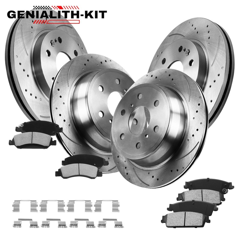 Front & Rear Rotors Brake Pads for Chevy Tahoe Silverado GMC Sierra 1500 Yukon