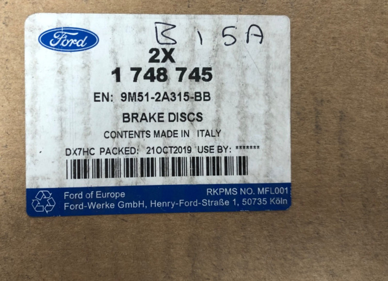 Genuine Ford Focus C-Max/Cabriolet 1.6L 1.8L Rear Pair Of Brake Discs - 1748745 gallery