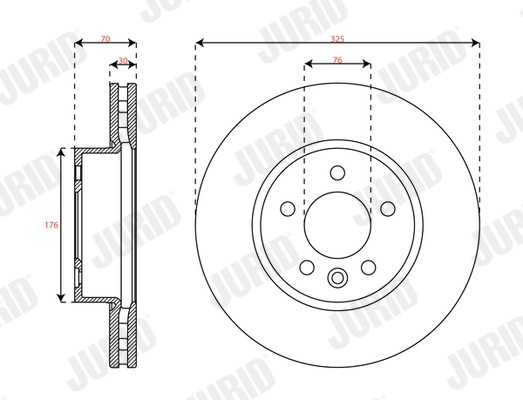 2X 563749JC-1 JURID brake disc for MAN, VW