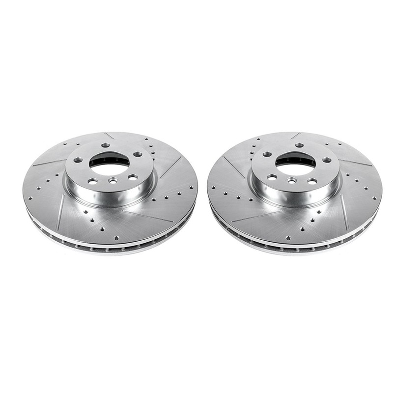 PowerStop Evolution Drilled Slotted Rotors Pair Front For BMW X5