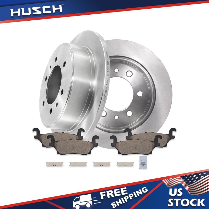 312 mm Rear Disc Rotors Ceramic Brake Pads for 2006 2007- 2010 Hummer H3T H3
