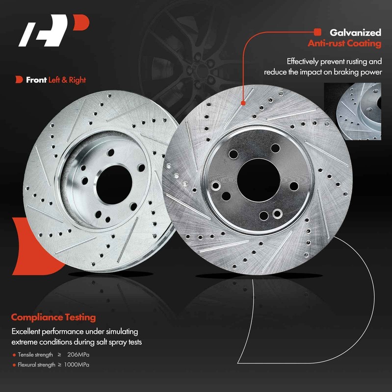 A-Premium Front & Rear Side Drilled Brake Rotor & Pad for Benz C208 CLK320 00-02 gallery