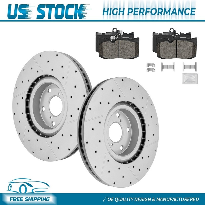 Front Drilled Brake Rotors+Ceramic Pads for Lexus GS200T GS350 GS460 IS300 IS350