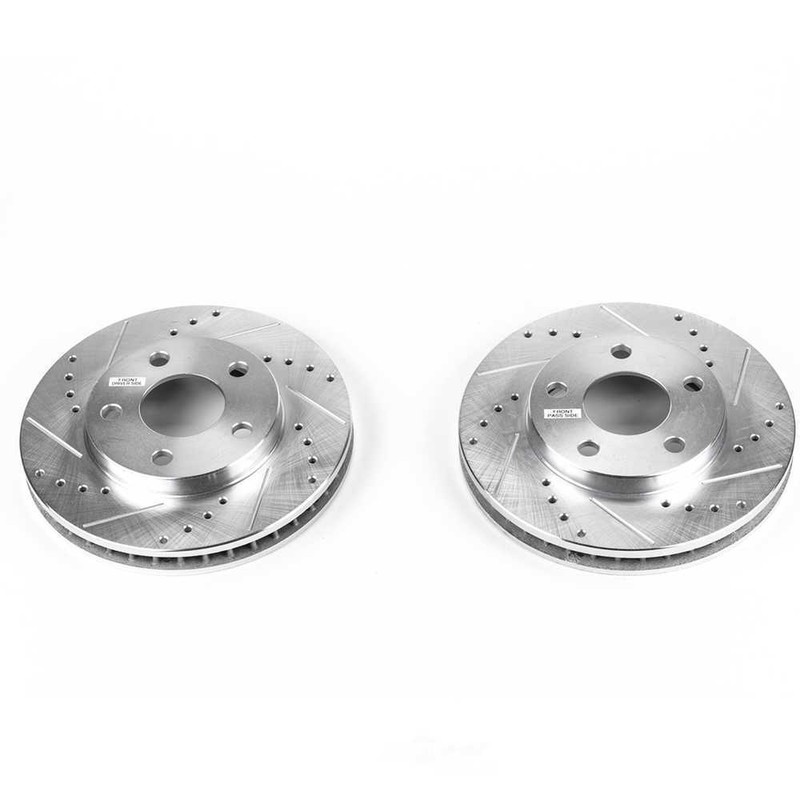 Disc Brake Rotor Set-Front Drilled, Slotted and Zinc Plated Brake Rotor Pair