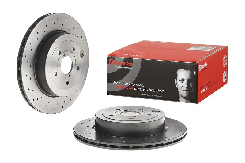 Brembo Rear Drilled 326mm Brake Disc Rotor For Subaru WRX STI Type RA Base Ltd