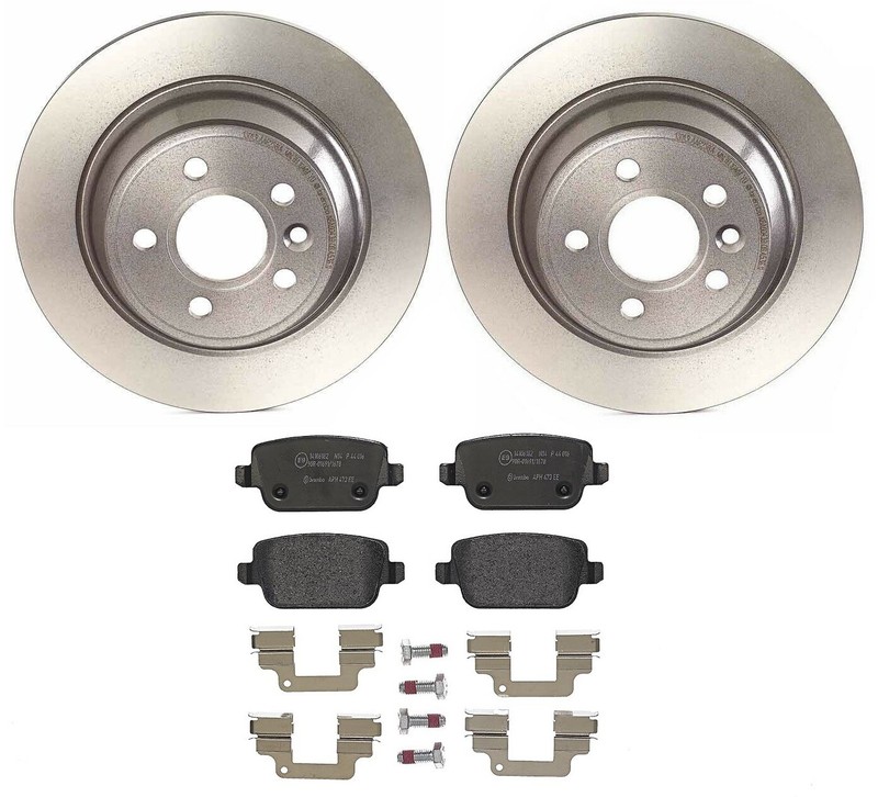 Brembo Rear Brake Kit Disc Rotors Low-Met Pads For Volvo S80 3.2 Manual Brake