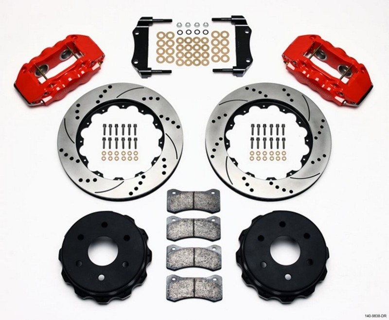Wilwood for AERO4 RearTruck Kit 14.25in Drill Red 1999-2010 GM 1500-SUV 2 Piston