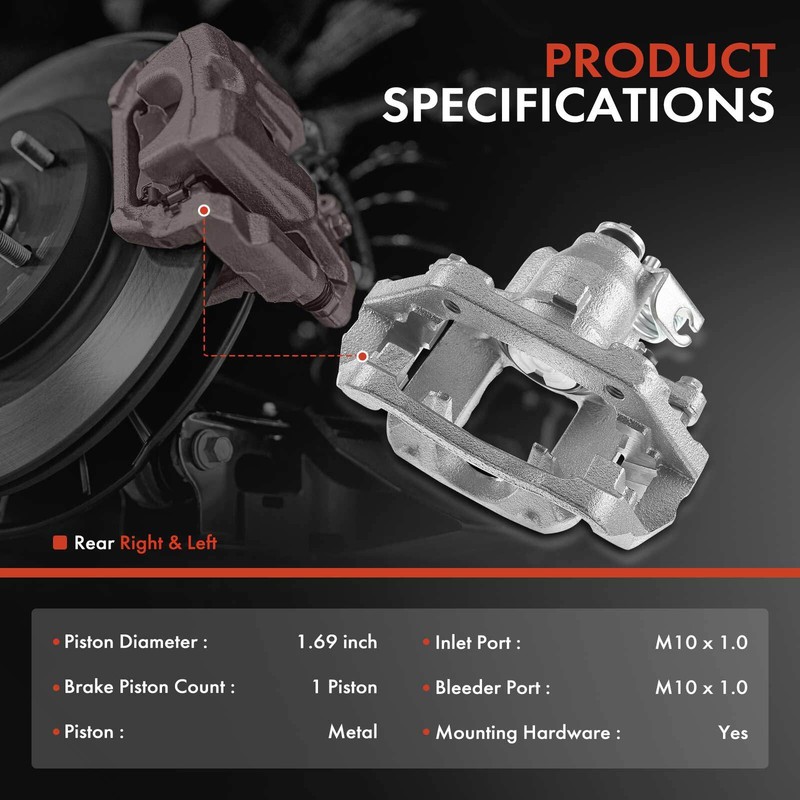 Disc Brake Rotor & Pad + Brake Caliper for Ford Flex 2009 Lincoln MKS 09-11 Rear gallery