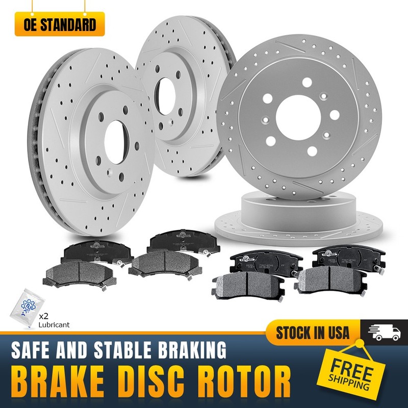 Front Rear Brake Rotor And Ceramic Pad for 2006-2009 2010 Chevy Impala FWD
