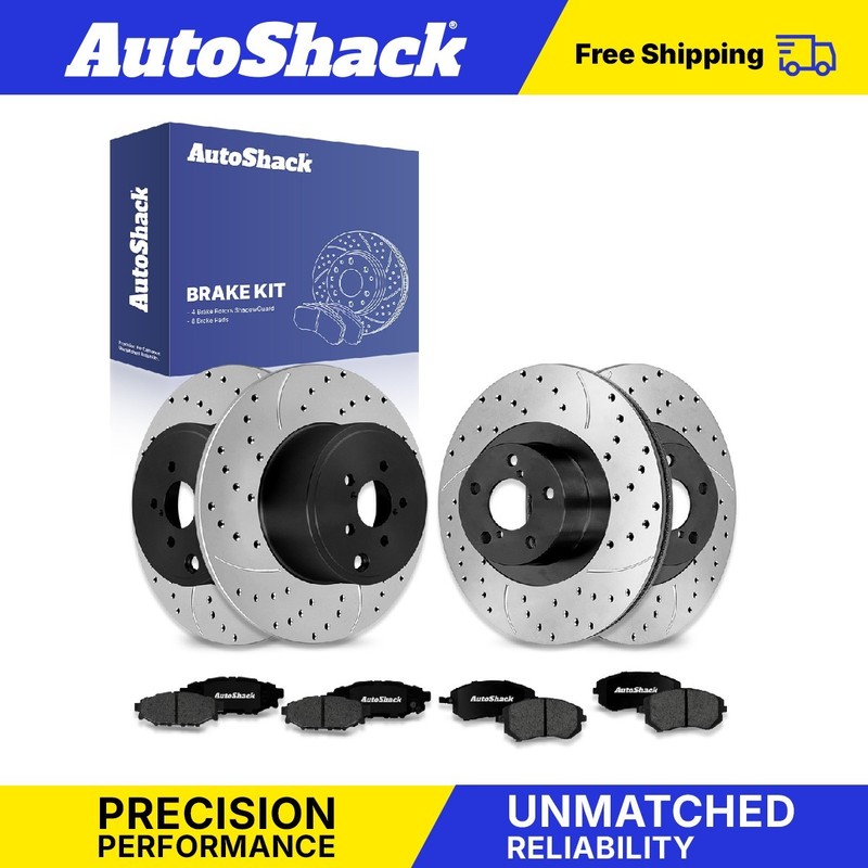Front Rear Drilled Slotted Brake Rotors Premium Pads for Subaru, Outback 10-12
