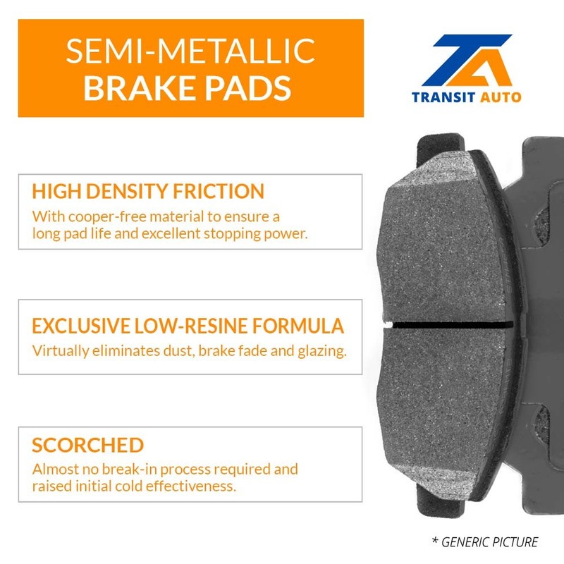 Coated Brake Rotor Semi-Metallic Pad Rear Kit For Toyota Camry Lexus ES330 ES300 gallery