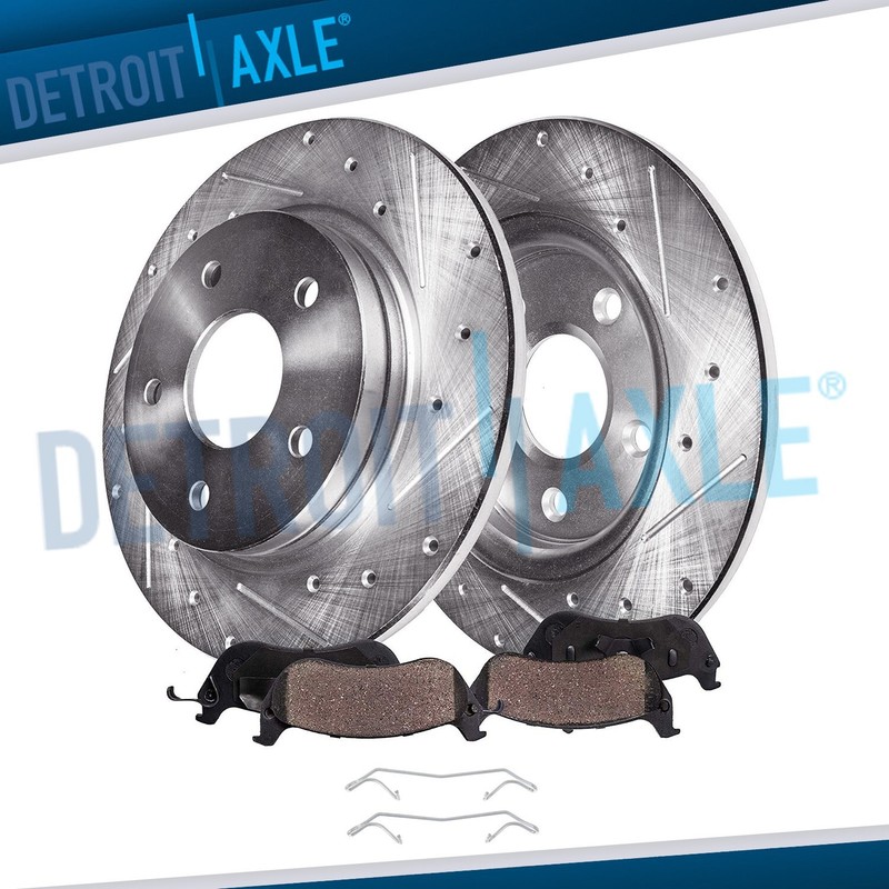 Rear Drilled Disc Brake Rotors Ceramic Brake Pads for 2017 – 2023 Honda Civic