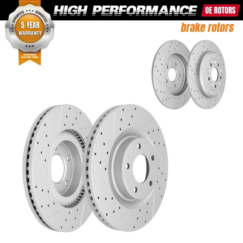 Front & Rear Drilled Rotors for 2011 – 2014 Ford Edge Lincoln MKX