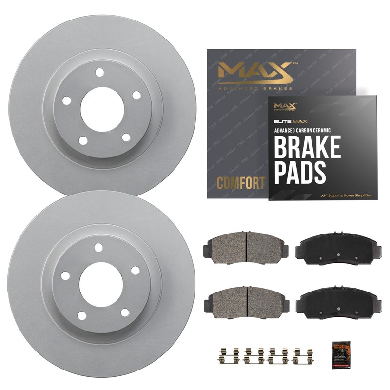Front Geomet Brake Rotors + Pads for 2016 2017 2018 2019-2023 Mazda CX-5