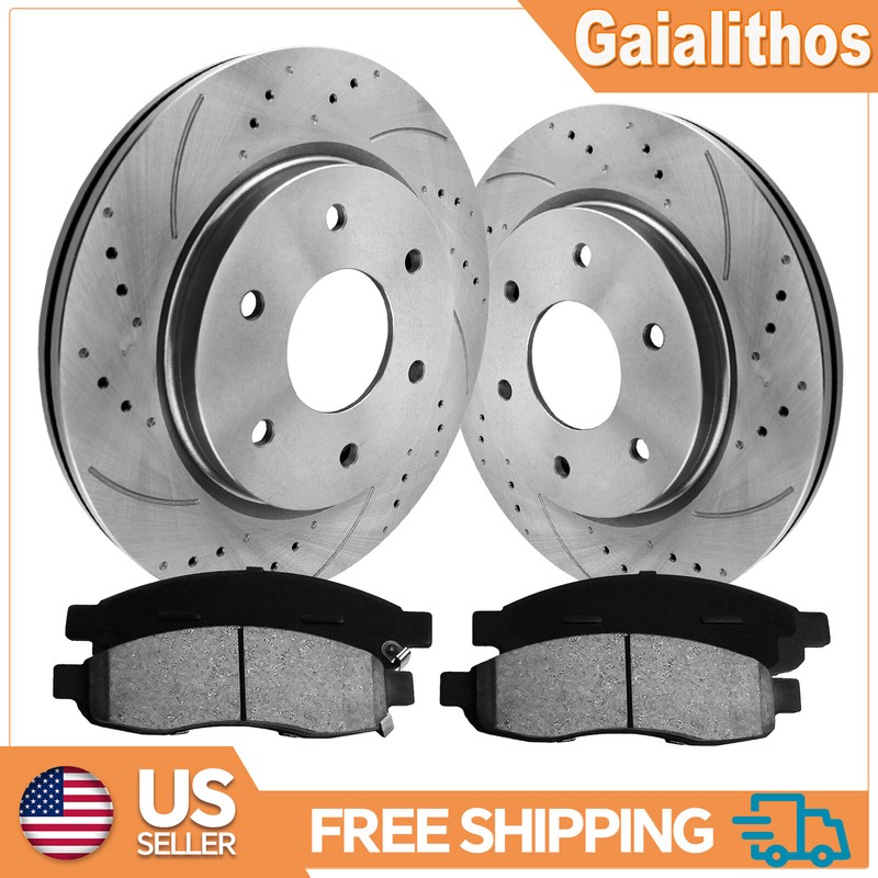 296mm Front Drilled Brake Rotors and Pads For 2001 – 2007 Toyota Highlander 5LUG