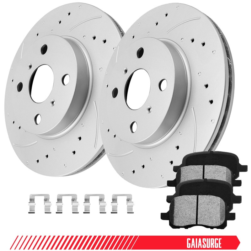 Front Disc Brake Rotors Ceramic Pads for Toyota Corolla 1998-2002 Chevy Prizm
