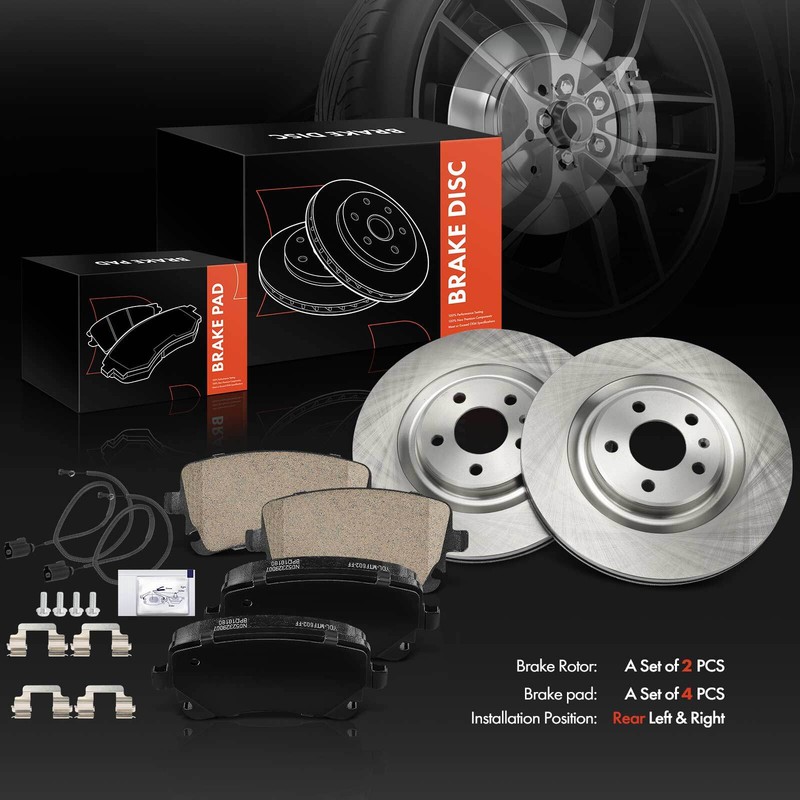6x Disc Rotors & Ceramic Brake Pad for Audi S4 2010-2016 S5 2013-2017 Rear Side gallery