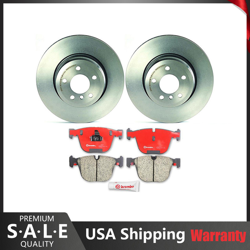 Brembo Rear Brake Kit Disc Rotors Ceramic Pads with Sensor For BMW X5 ’07-’14
