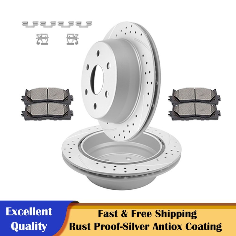 325mm Rear Disc Rotors Brake Pads Kits for GMC Chevy Silverado 1500 Tahoe Astro