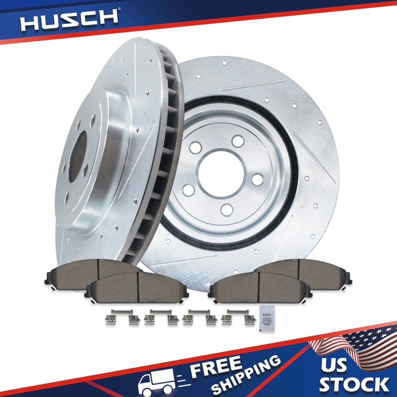 345mm Front Drilled Rotors Brake Pads for Dodge Charger Magnum Chrysler 300