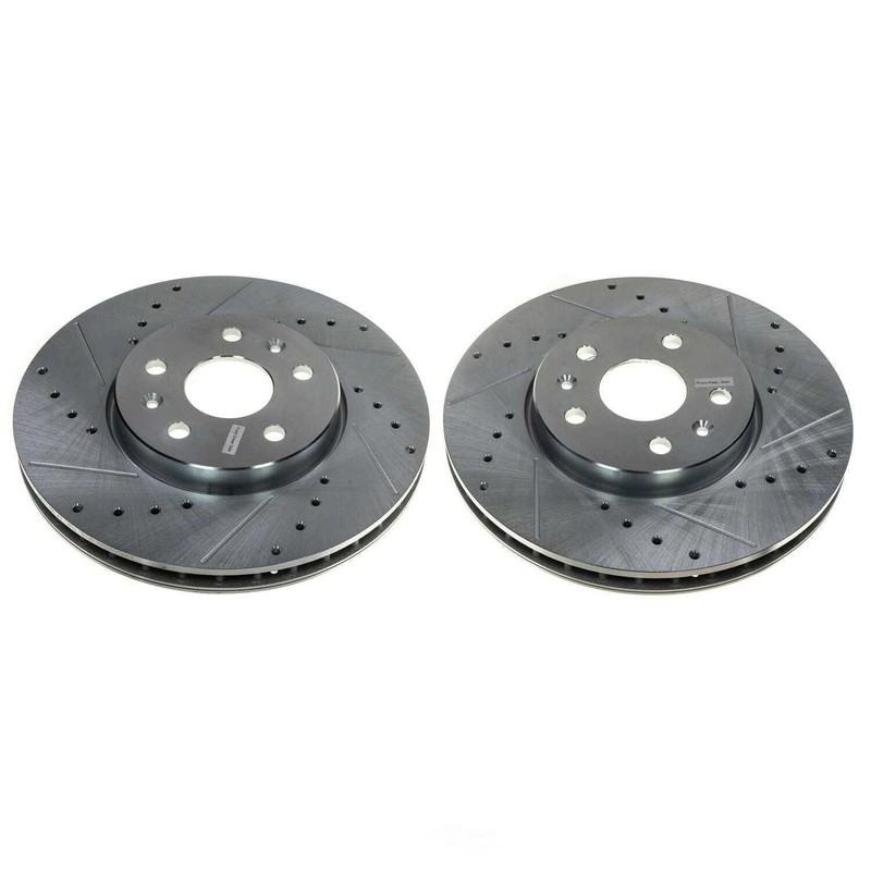 Disc Brake Rotor Set-Front Drilled, Slotted and Zinc Plated Brake Rotor Pair
