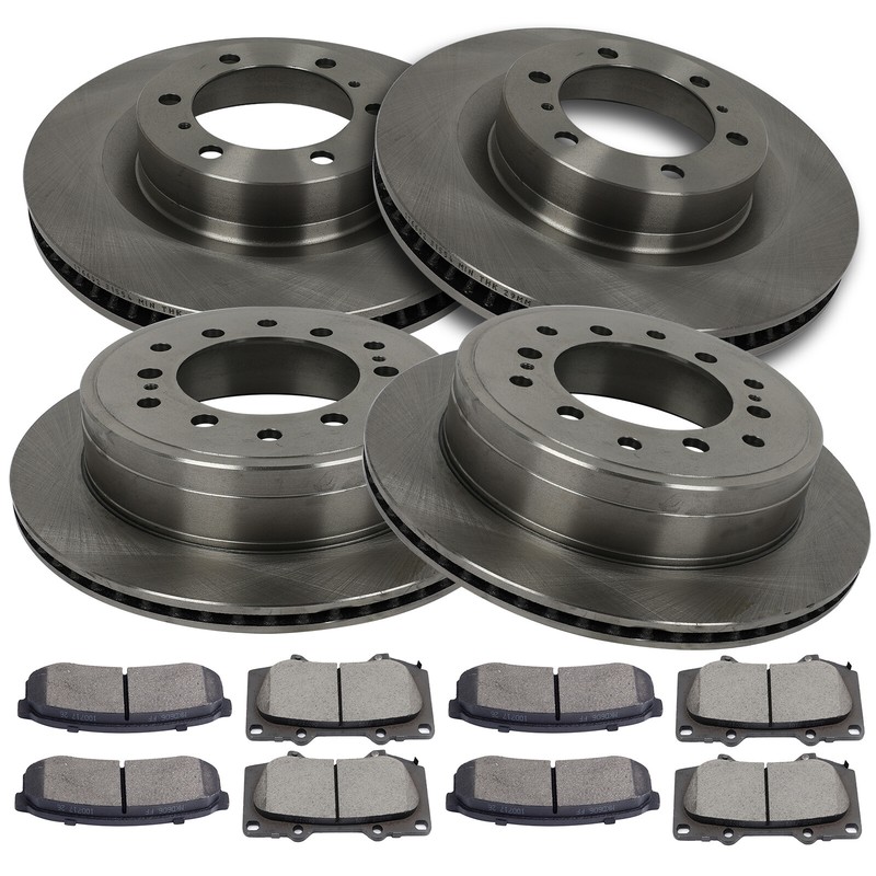 Front & Rear Brake Rotors + Ceramic Pads for 2010 2011 2012 – 2018 4Runner GX460