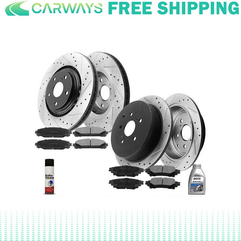 Front & Rear Brake Rotors 4Pcs + 8Pcs Brake Pads for 2010-15 Lexus RX350 RX450h