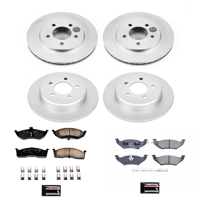 CRK4394 Powerstop 4-Wheel Set Brake Disc and Pad Kits Front & Rear for Dodge gallery