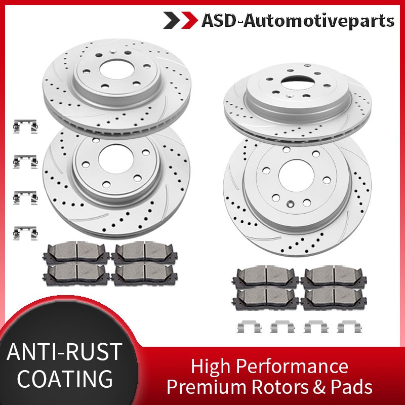 Fit for Enclave Chevy Traverse Acadia 325mm Front Rear Slotted Rotors Brake Pads