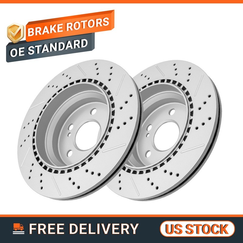 Rear Drilled Brake Rotors for Mercedes-Benz CLS400 E320 E350 E550 GLK250 GLK350