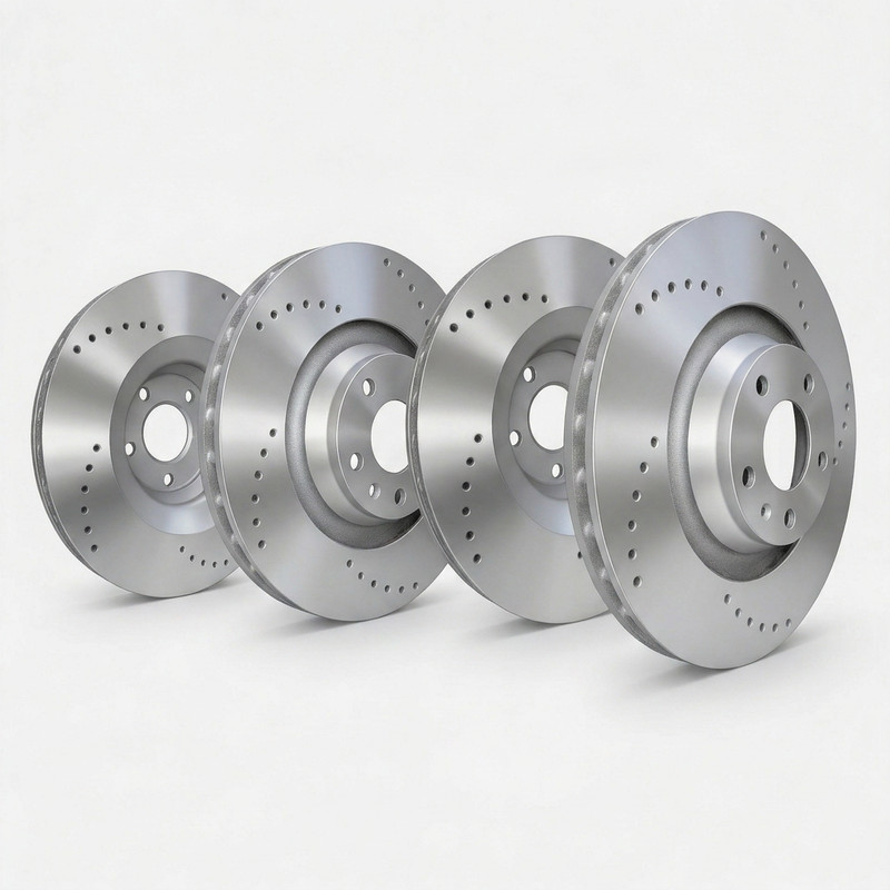 SP Performance KT-FRR-C-P-016635 Cross Drilled Silver Rotors 19-25 Cadillac XT4