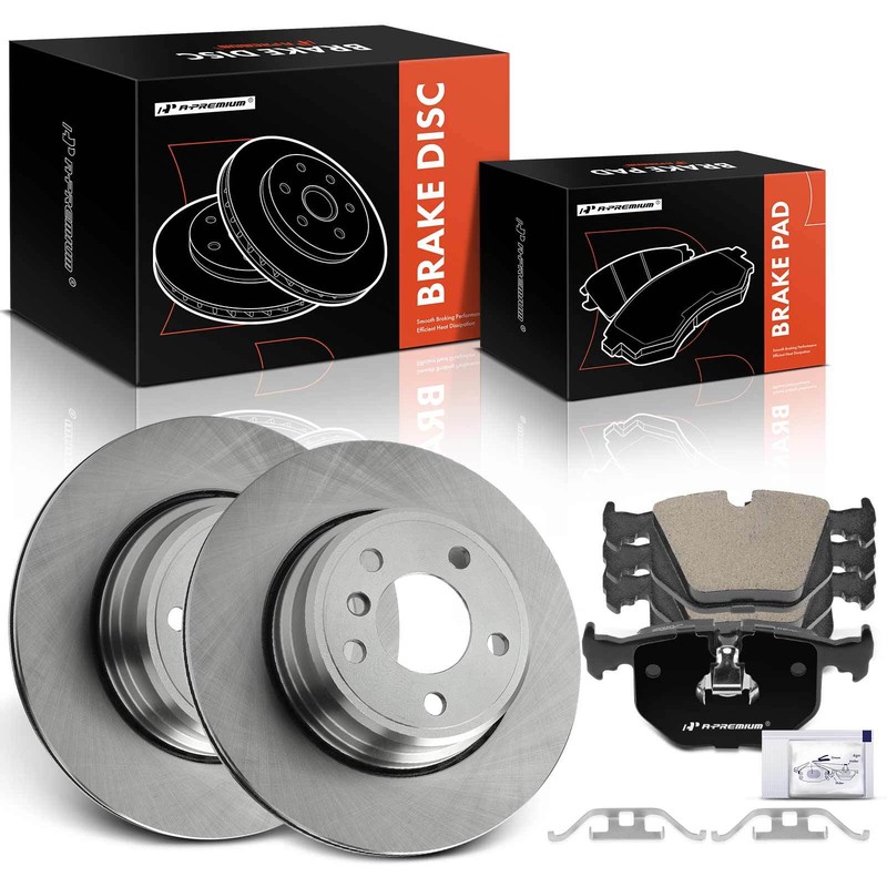 Rear Disc Brake Rotors & Ceramic Pads for BMW F15 E70 X5 2002- 2006 4.8is 4.6is