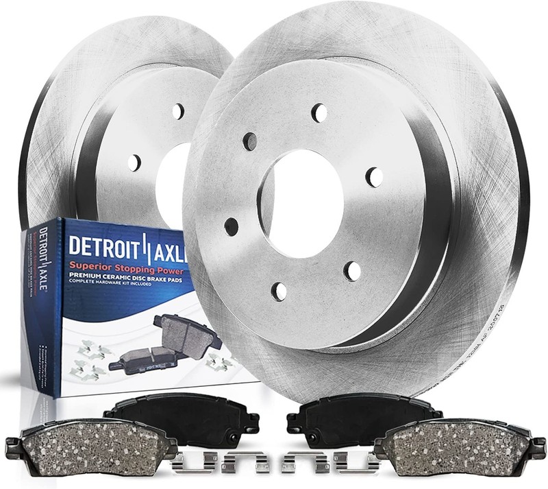 6-Lug Rear Brake Pads Rotors for 2004-2015 Nissan TITAN