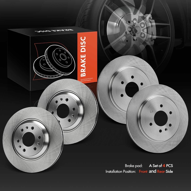 4Pcs Front & Rear Side Disc Brake Rotors for Cadillac SRX 04-09 3.6L 4.6L 6-Lug gallery