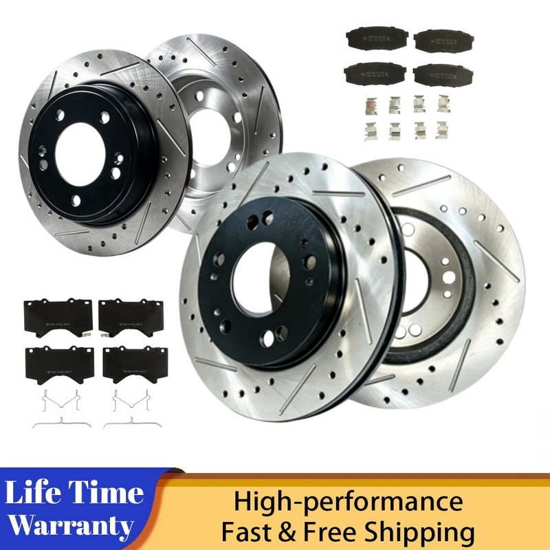 354mm Front Rear Drilled Disc Rotor Pad for Lexus LX570 Toyota Tundra 2016 2017