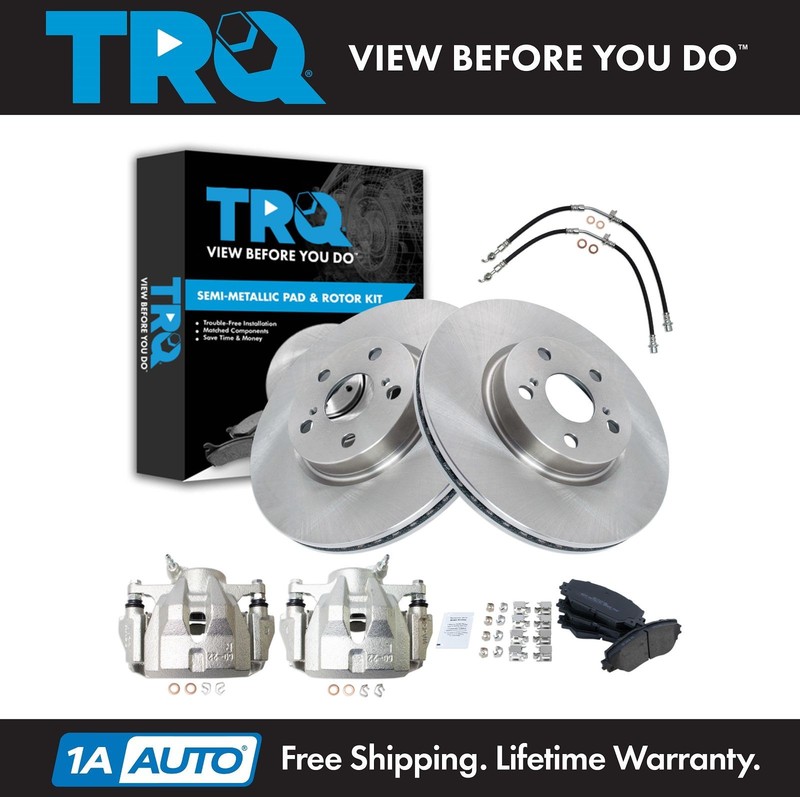TRQ Front Brake Pad & Rotor Kit Semi-Metallic For 2008-2014 Scion xD