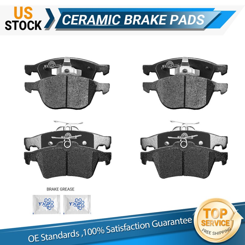 Front & Rear Ceramic Brake Pad Kit for Ford Focus Escape Mazda 3 5 Volvo C30 C70