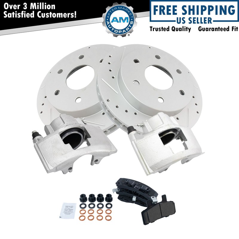 Front Ceramic Pads Performance Rotors & Calipers Kit for GM Truck New
